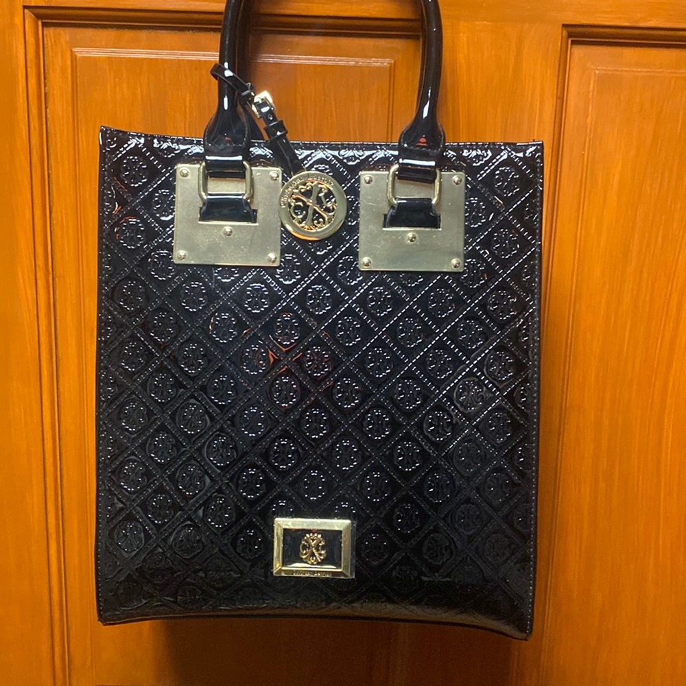 Christian lacroix asos zara style patent satchel bag